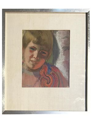 EDVARD MUNCH NORWEGIAN PAINTING PORTRAIT OF A CHILD. Edvard Munch, Norwegian, 1863 to 1944, a 