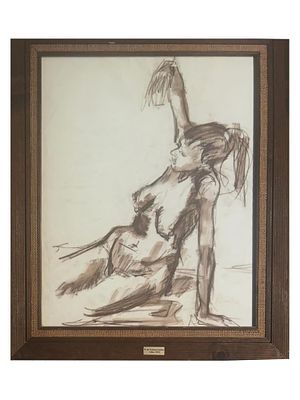 HENRI DE TOULOUSE LAUTREC FRENCH PAINTING NUDE MODEL. Henri de Toulouse-Lautrec, French, 1864 to 