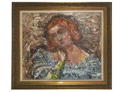 CHAIM SOUTINE RUSSIAN FRENCH PAINTING WOMAN RED HAIR. Chaim Soutine, Russian French, 1893 to 