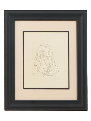 ATTR HENRI MATISSE FRENCH FEMALE PORTRAIT ETCHING. Attributed to Henri Matisse, French, 1869 to