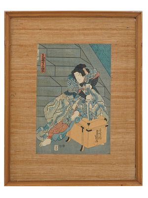JAPANESE WOODBLOCK PRINT ATTR KUNICHIKA TOYOHARA. Attributed to Kunichika Toyohara, Japanese
