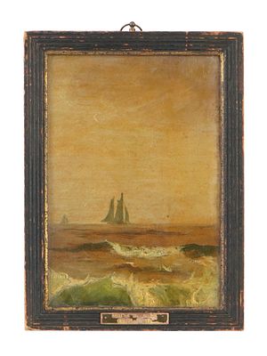AFTER WILLIAM TURNER ENGLISH SEASCAPE OIL PAINTING. After J.M.W. Turner, English, 1775 to 1851