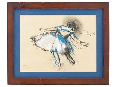 ATTR EDGAR DEGAS FRENCH IMPRESSIONIST PAINTING. Attributed to Edgar Degas, French, 1834 to 1917