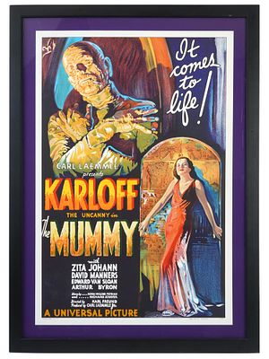 VINTAGE 1997 AMERICAN MUMMY LITHOGRAPH W COA. A vintage 1997 American New York Mummy, The King