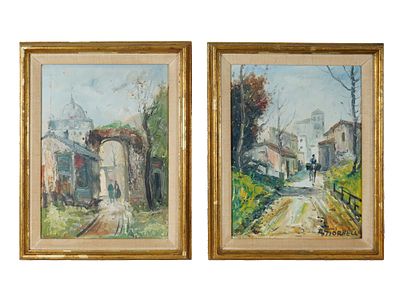VINTAGE OIL ON CANVAS PAINTINGS BY A STORHELLO. A lot of two vintage oil on canvas paintings by