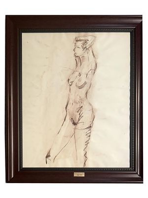 SIGNED HENRI DE TOULOUSE LAUTREC MIX MEDIA PAINTING. Signed Henri de Toulouse Lautrec, French