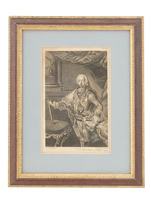 ANTHONY WALKER ENGRAVING THE GREAT DUKE OF RUSSIA 1749. Anthony Walker, British, 1726 to 1765 