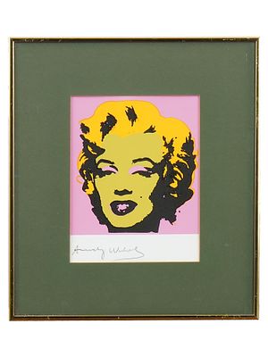 LITHOGRAPH SIGNED ANDY WARHOL MARILYN MONROE PORTRAIT. A lithograph on paper, signed Andy Warhol 