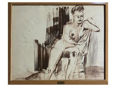 PASTEL PORTRAIT PAINTING SIGNED HENRI TOULOUSE LAUTREC. Pastel and graphite pencil portrait 