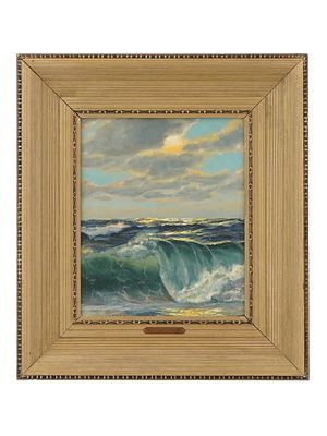 WILLIAM WENDT AMERICAN SEASCAPE OIL PAINTING. William Wendt, American, 1865 to 1946, oil 
