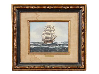 DUTCH SEASCAPE OIL PAINTING BY HENRIK HERMANS FRAMED. Henrik Hermans, a 20th century Dutch 