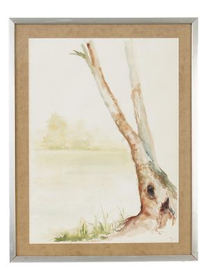 VINTAGE WATERCOLOR LANDSCAPE PAINTING BY MILON. A vintage watercolor on paper landscape painting 