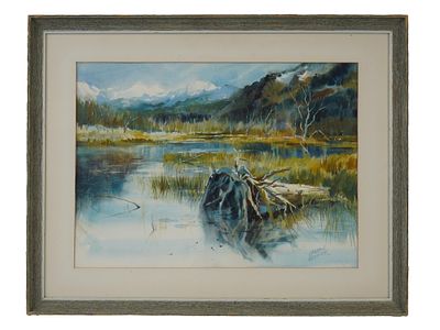AMERICAN WATERCOLOR PAINTING BY CARLTON PLUMMER. Carlton Plummer, American, 1929 to 2020, a 