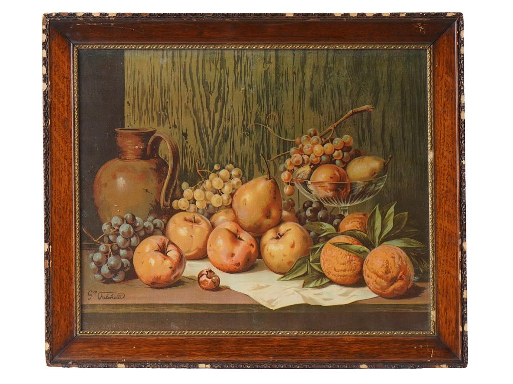 AFTER GIUSEPPE FALCHETTI ITALIAN STILL LIFE PRINT. After Giuseppe Falchetti, Italian, 1843 to 
