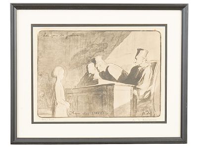 AFTER HONORE DAUMIER FRENCH SATIRICAL LITHOGRAPH. After Honore Daumier, French, 1808 to 1879 