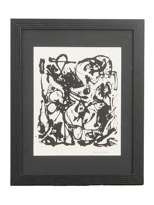 AMERICAN SCREENPRINT SIGNED JACKSON POLLOCK ABSTRACT. A screenprint on paper, signed lower right 