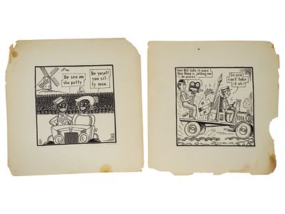 COLLECTION OF TEN WOODCUT PRINTS BY JOHN HELD JUNIOR. A collection of ten woodcut prints by John 