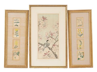 LOT OF BOTANICAL JAPANESE PRINTS BY HASHIMOTO YUZURU. A collection of three colorful prints. The 