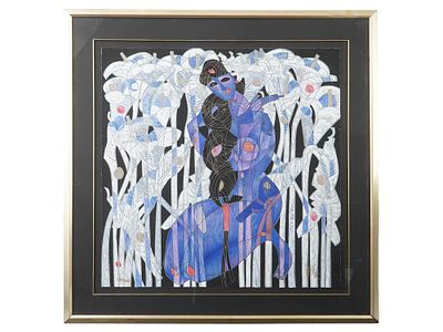 LARGE LTD CHINESE SERIGRAPH BY JIANG TIEFENG 1987. Tiefeng Jiang, Chinese, born 1938, a large 