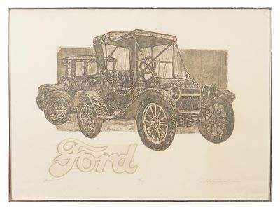 VINTAGE AMERICAN ETCHING SIGNED MARK GROSECLOSE. A vintage American Limited Edition color 