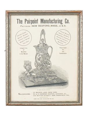 ANTIQUE AMERICAN ADVERTISEMENT PAIRPOINT MANUFACTURING. Antique American advertisement poster 