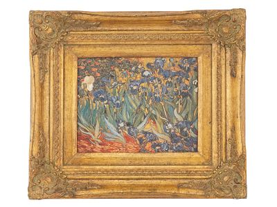 VINCENT VAN GOGH IRISES GICLEE PRINT ON CANVAS. A giclee print enhanced on canvas, after the 