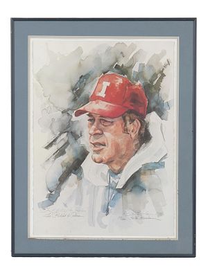 RITA BOMBA AMERICAN MALE PORTRAIT LITHOGRAPH. Rita Bomba, American, 1935 to 2016, color offset 