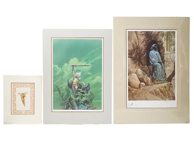 VINTAGE AMERICAN MICHAEL WHELAN OFFSET LITHO PRINTS. A lot of three vintage offset lithograph 