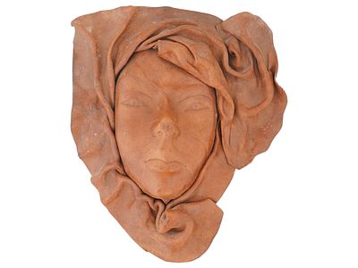 VINTAGE HAITIAN FOLK ART LEATHER FACE MASK. A vintage Haitian hand-crafted molded leather face 