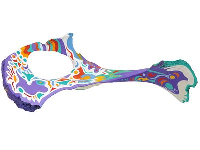 LARGE MODERN ABSTRACT PAINTED BONE SCULPTURE. A large, modern, abstract, painted bone sculpture. 