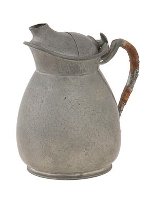 VINTAGE WH HASELER ALUMINUM PLATED PEWTER JUG. An aluminum-plated pewter jug or tea pot by W.H. 