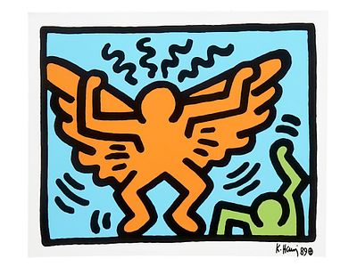 KEITH HARING AMERICAN SCREENPRINT UNTITLED POP SHOP IV. Keith Haring, American, 1958 to 1990 