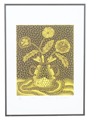 YAYOI KUSAMA JAPANESE ABSTRACT SILKSCREEN WITH COA. Yayoi Kusama, Japanese, born 1929 
