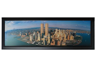 NYC SKYLINE WITH WORLD TRADE CENTER PANORAMIC PRINT. Up for auction is a striking NYC Skyline 