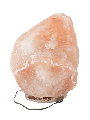 HIMALAYAN SALT LAMP OF PINK HUED ROCK SALT CRYSTALS. A Himalayan salt lamp, crafted from 