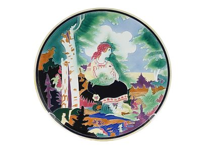1930S VINTAGE RUSSIAN AVANT GARDE CERAMIC PLATE. A Russian Avant Garde ceramic plate, 1930s. The 