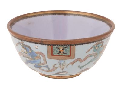 ANTIQUE JAPANESE CLOISONNE ENAMEL KAMI SAKE CUP. An antique Japanese cloisonne enamel sake cup. 