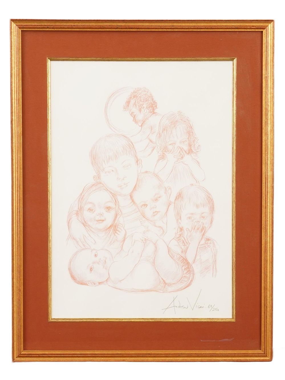 VINTAGE LITHOGRAPH SIGNED ANDREW VICAN. A vintage lithograph on paper signed Andrew Vican. 