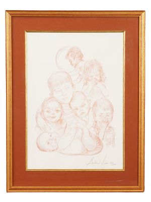 VINTAGE LITHOGRAPH SIGNED ANDREW VICAN. A vintage lithograph on paper signed Andrew Vican. 