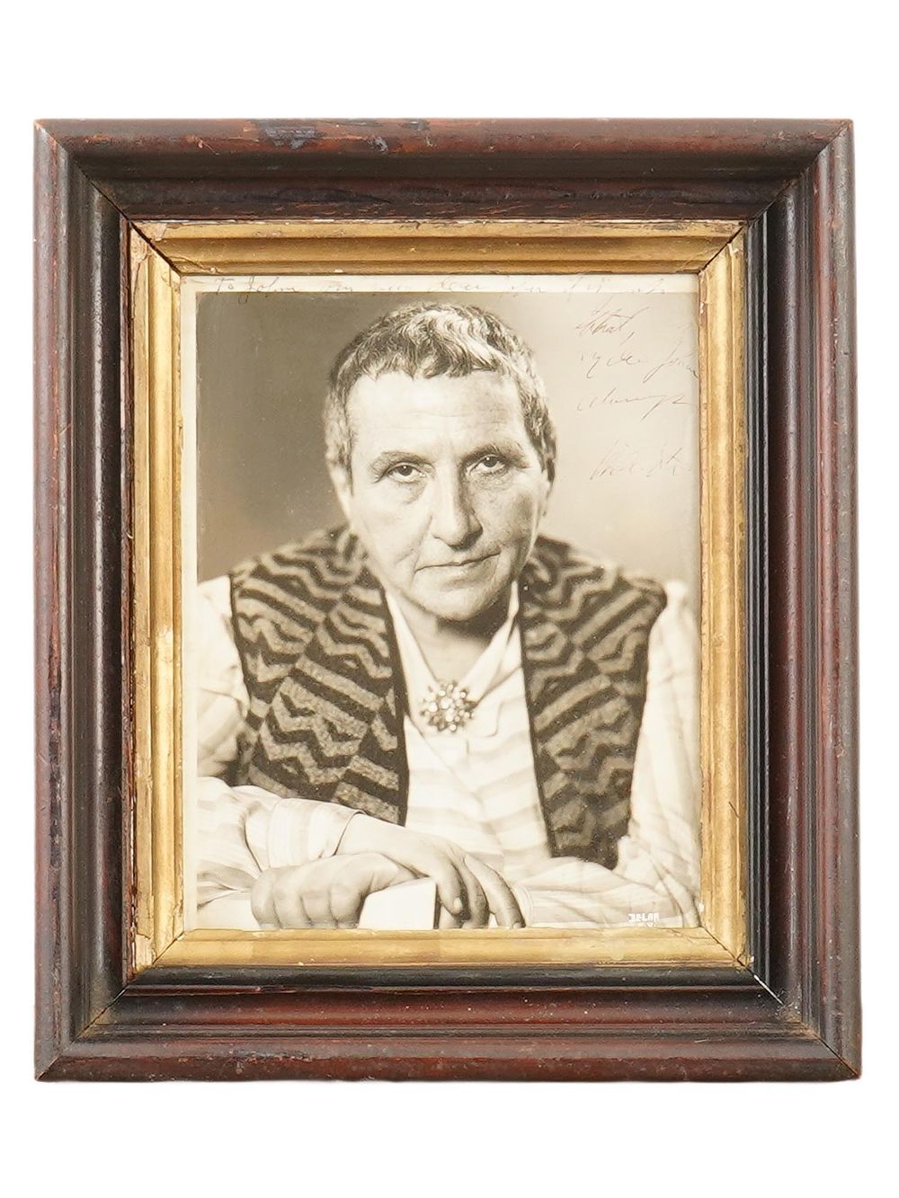 VINTAGE AMERICAN PHOTO PORTRAIT OF GERTRUDE STEIN. A vintage photographic portrait of Gertrude 