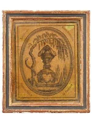 ANTIQUE FRENCH REVOLUTION ENGRAVING BURIAL LOUIS XVI. An antique French Revolutionary-era 