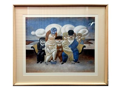 YURI KRASNY UKRANIAN AMERICAN GOUACHE PAINTING. Yuri Krasny, Ukranian-American, 1925 to 2005 