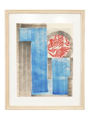 ABSTRACT WATERCOLOR PAINTING BY VARGAS SUAREZ. An abstract watercolor painting on paper by 