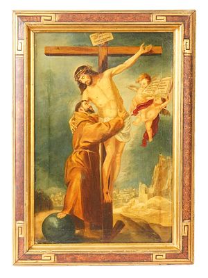 AFTER MURILLO SAINT FRANCIS OF ASSISI OIL PAINTING. After Bartolome Esteban Murillo, Spanish 