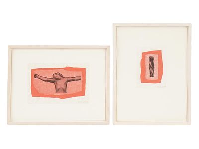 LOT OF TWO COLLAGES FROM JESUS SERIES BY KIKI SMITH. A lot of two collages from Jesus Series by 