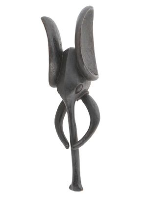 CENTRAL AFRICAN CAMEROON BAMILEKE ELEPHANT MASK. A hand-carved and painted wooden elephant face 