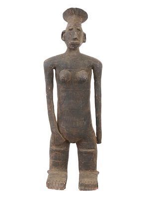 LARGE CENTRAL AFRICAN CONGO TABWA CERAMIC VESSEL. A large Central African Congo Tabwa people 