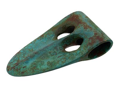 ANCIENT CANAANITE BRONZE AXE HEAD DUCKBILL FORM. An ancient Near East, the Levant, Canaan 