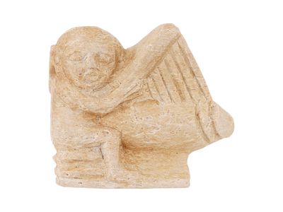ANCIENT EGYPTIAN EROTIC FIGURAL AMULET PENDANT. An ancient Egyptian carved stone figural amulet 