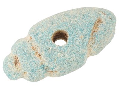ANCIENT EGYPTIAN FAIENCE PHALLUS AMULET PENDANT. An ancient Egyptian Late Period faience amulet 